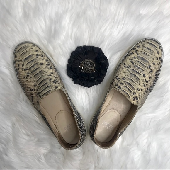 Stuart Weitzman Nugget Snake Print Leather Sneaker - Picture 2 of 9